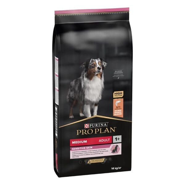 Pro Plan Medium Sensitive Skin suņu barība jutīgai ādai ar lasi 14 kg